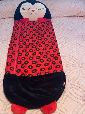 Happy Napper Kids Ladybug Sleep Sack Plush Hooded Sleeping Bag - Red & Black